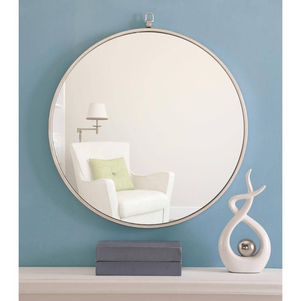 Elegant Decor - Metal frame Round Mirror with decorative hook 24 inch finish - Silver price history on PriceWatchPro