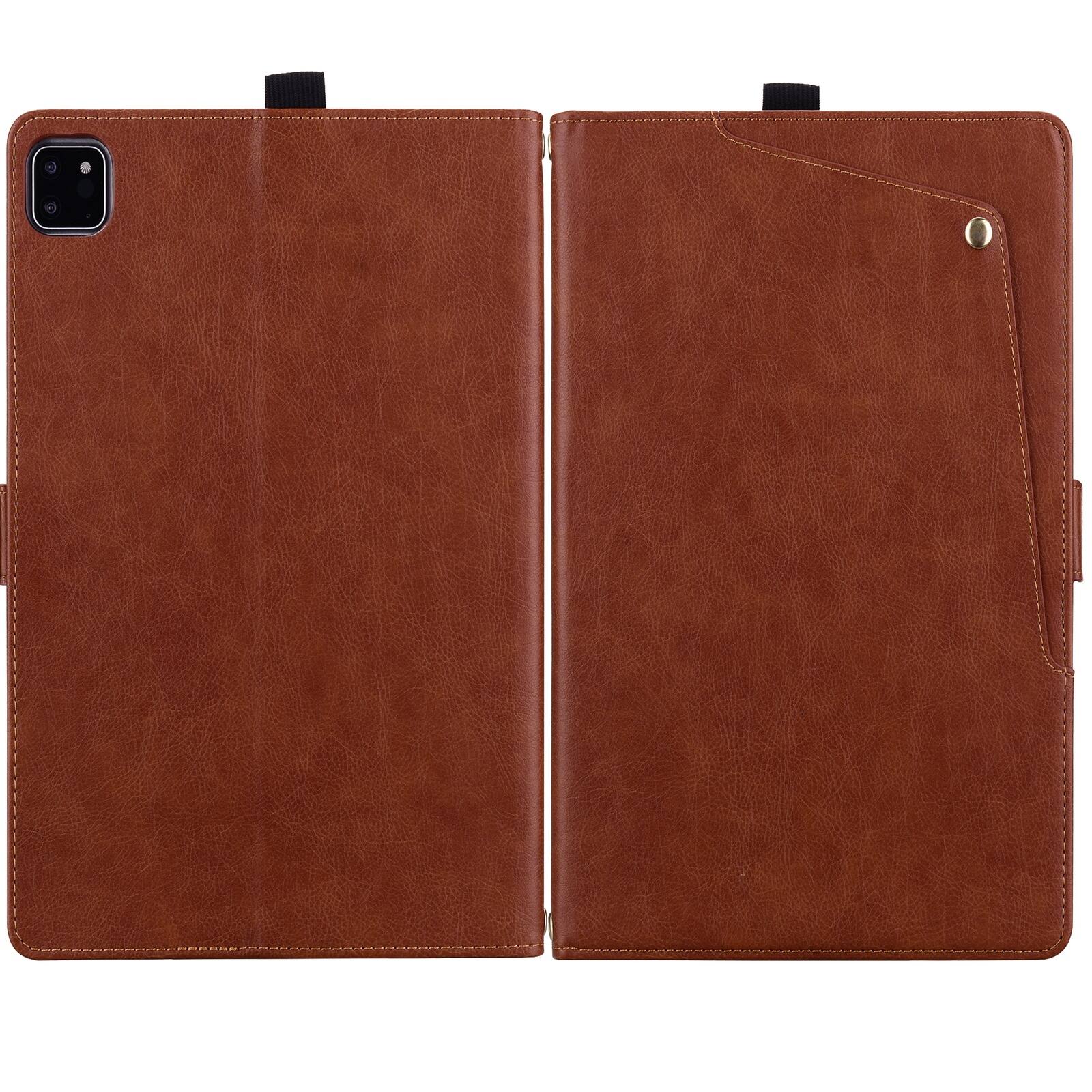 Alt View 7. Dteck - Case For iPad Air 11'' (2026/2025/2024) and iPad Pro 11 4th/3rd/2nd/1st Leather Folio Adjustable Stand Card Slots Cover - Brown.