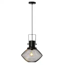Homcom - Pendant Light Fixtures with Adjustable Hanging Chain - Black