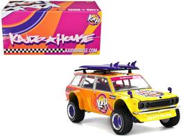 Mini GT - Datsun Kaido 510 Wagon 4x4 RHD "Kaido Islands V1" Surfboards Jun Imai "Kaido House" 1/64 - Yellow-Red Gradient
