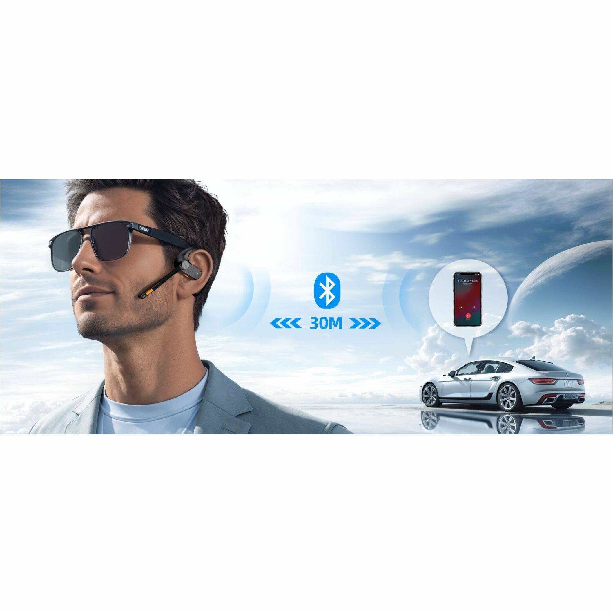 Alt View 27. EKSA Telecom - S30 AI-Powered Open-Ear Air Conduction True Wireless Headset - Black.