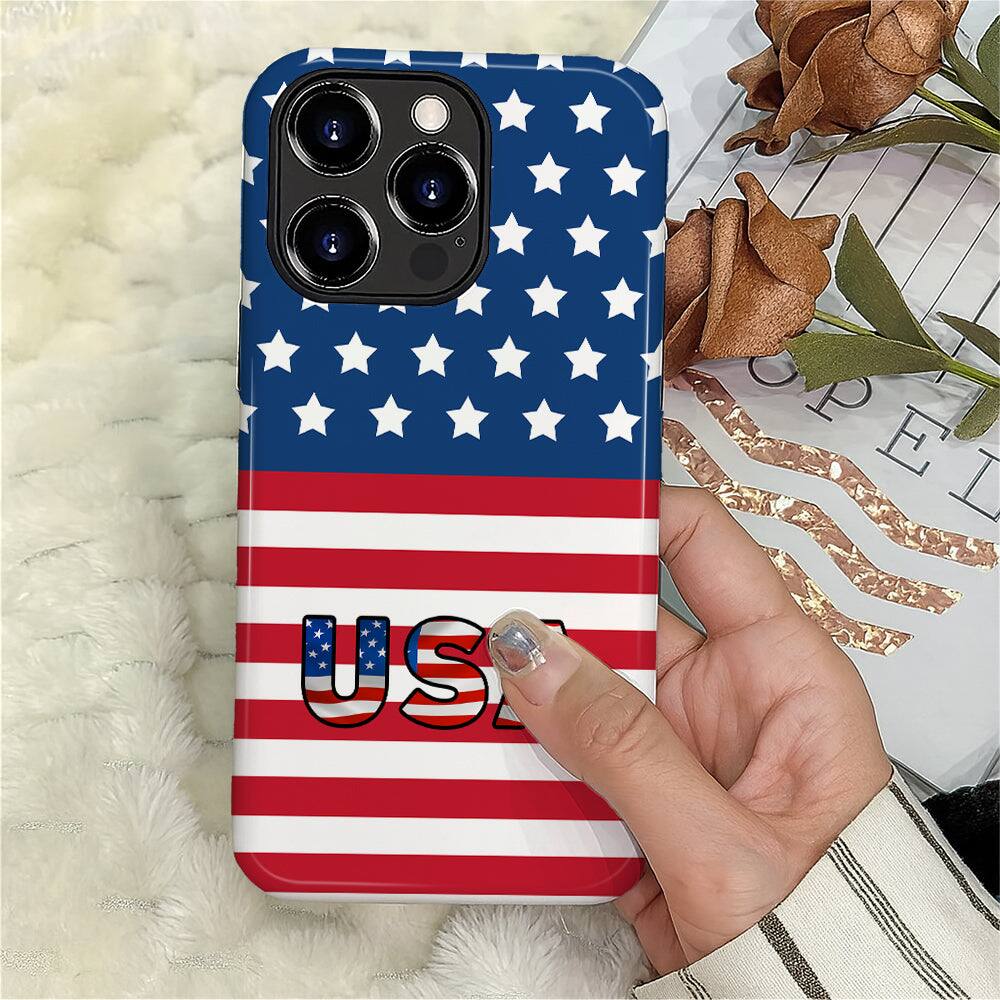Alt View 3. BUBM - Smartphone Case for iPhone - 2-Layer Durable Smartphone Protection Case - USA Flag - USA Flag for iPhone 16 Pro.