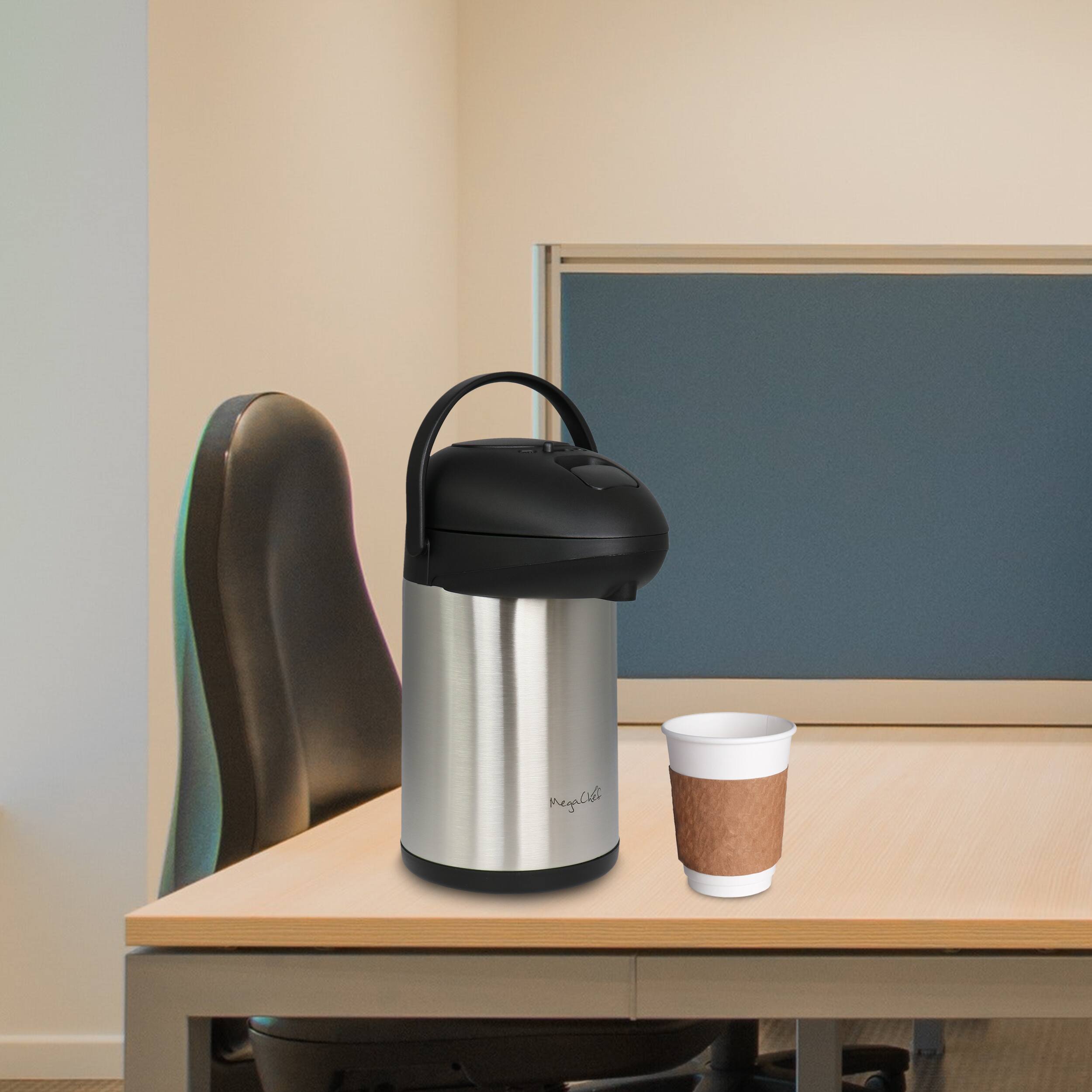 Alt View 7. MegaChef - MegaChef 3.17 Quart Stainless Steel Vacuum Body Pump Cap Air Pot - Silver.