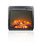 Front. Boyel Living - 19.2 in. Insert Freestanding Metal Electric Fireplace with Automatic Shut off and Realistic Flame - Black.