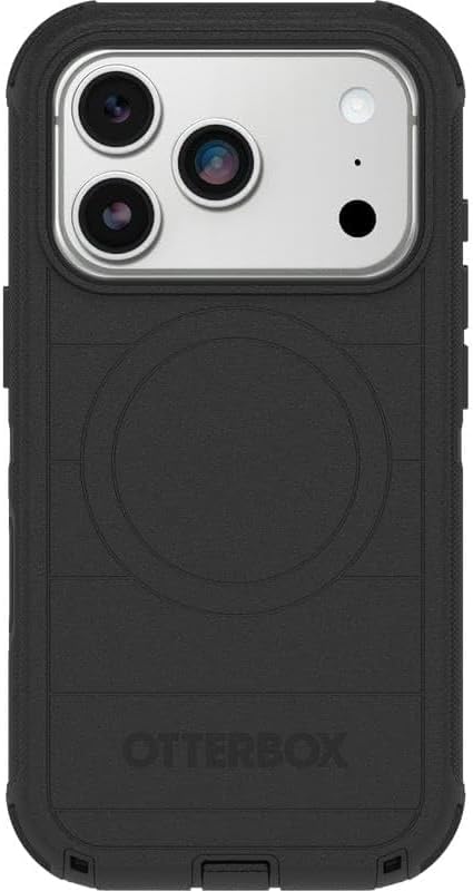 Back. OtterBox - OtterBox iPhone 17 Pro (Only) Defender Series Case - Holster Clip Included - Snaps on MagSafe - Tough - Rugged & Durable - Black.