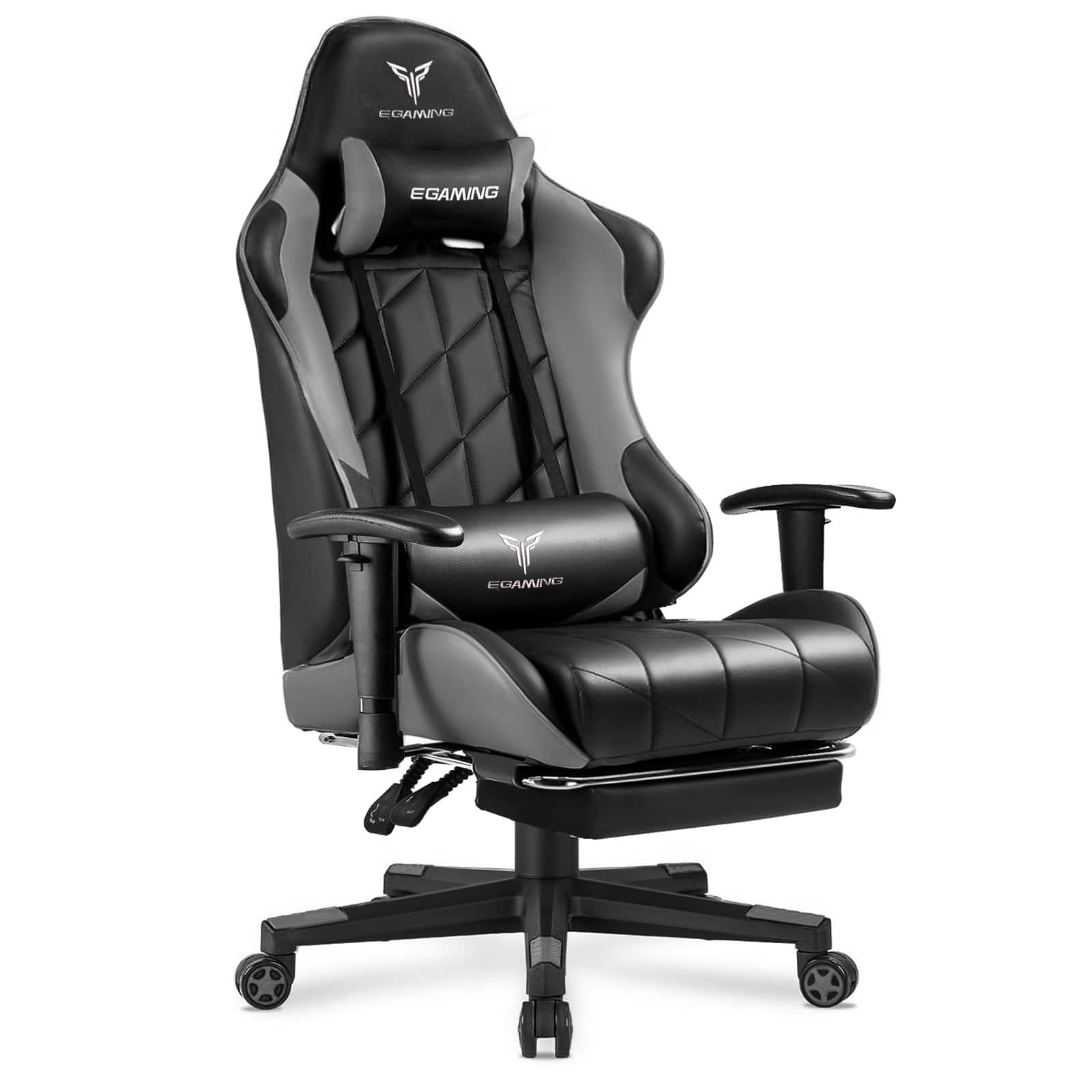 GTPlayer - Gaming Chair Comfy Diamond Stitching Sets Ergonomic Office Chair - Gray