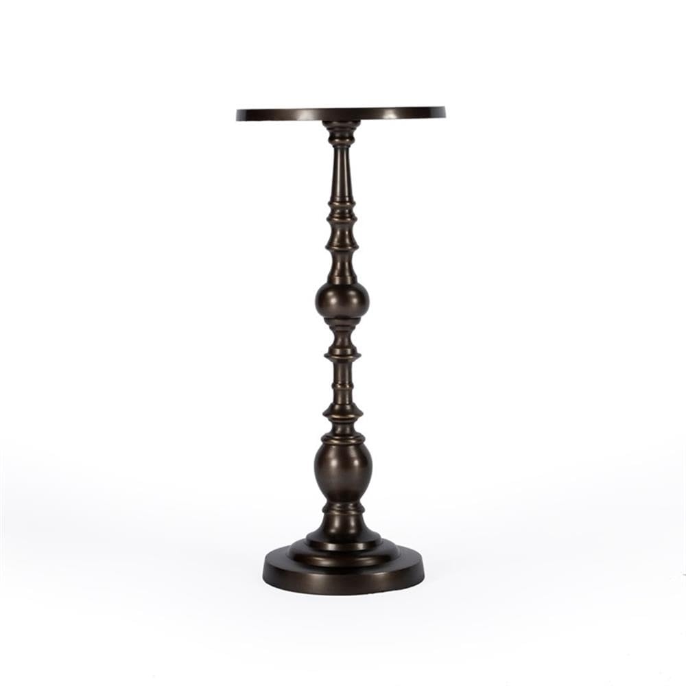 Alt View 1. Butler Specialty - Darien Round Pedestal 10"W Side Table - Bronze.