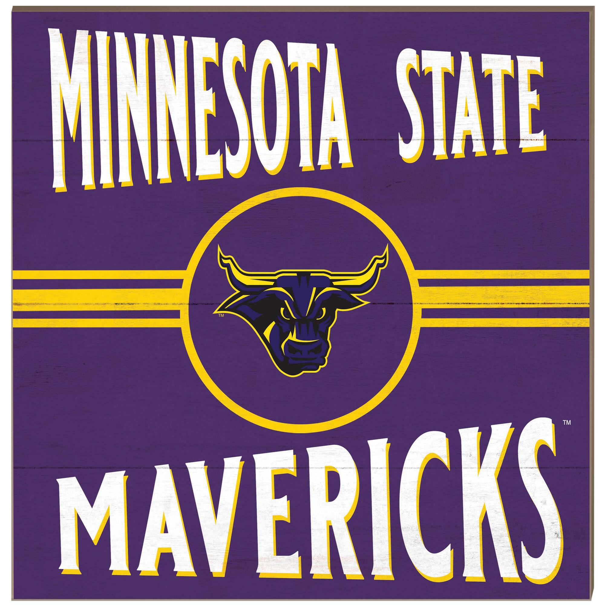 Minnesota State Mavericks 10'' x 10'' Retro Team Sign