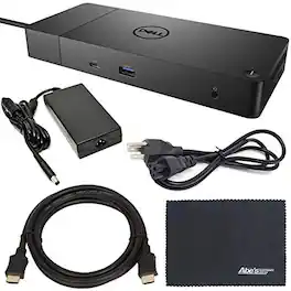 Dell - WD19 130W Docking Station 5H8CR with AOM Starter Bundle - Black
