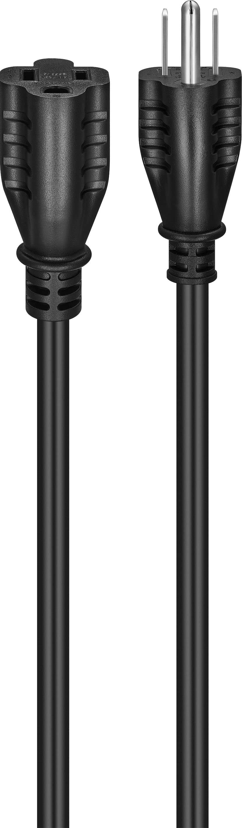 Best Buy essentials™ - 12’ 16ga Indoor/Outdoor Extension Power Cord - Black - Front_Zoom