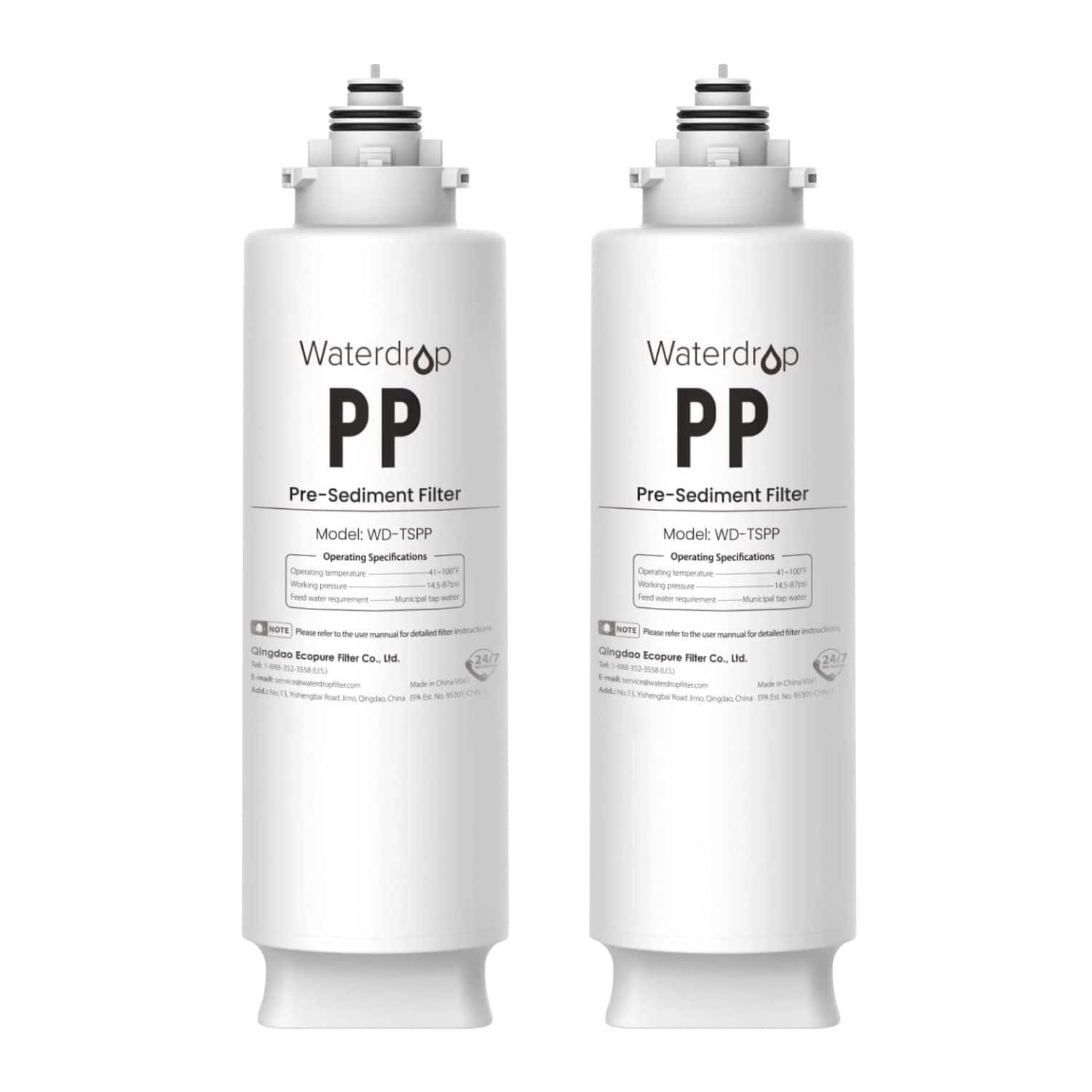 Waterdrop - TSPP Under Sink Sediment Water Filter, Replacement TSU-W - White