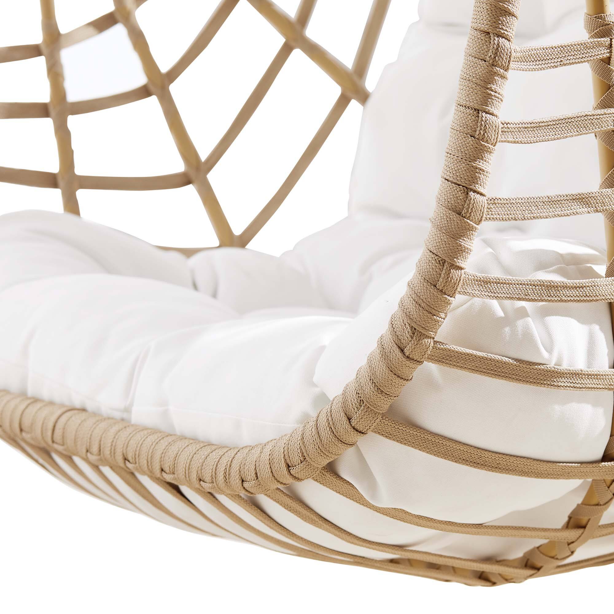 Alt View 5. Modway - Amalie Wicker Rattan Outdoor Patio Rattan Swing Chair without Stand by Modway - Natural White.