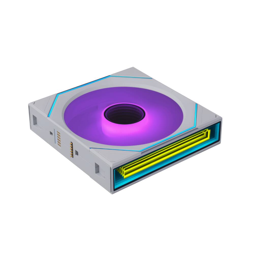 Angle. Lian Li - UNI FAN SL Infinity Flex 120mm Normal Blade (NOT Reverse) ARGB Fan, Single Pack, Infinity Mirror,Controller Not Included - White.