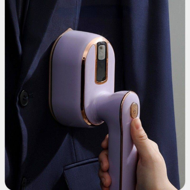 Angle. Forest'nSky - Mini Handheld Steam Iron, Wet & Dry Double Hot Steam, Portable Garment Steamer for Home & Travel,Purple - Purple.