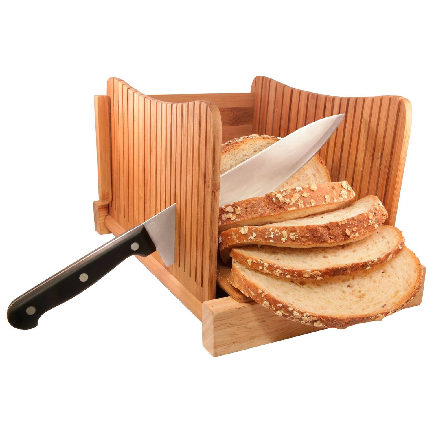 Alt View 1. dbTechnologies - Bamboo Wood Compact Foldable Bread Slicer,6 ½ " - Narrow Version - Bamboo.
