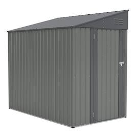 TinyHomie - 4 x 7FT Lean-To Shed in Olive grey Heavy-Duty Steel Outdoor Storage for Garden Tools and Bicycles All-Weather Protection