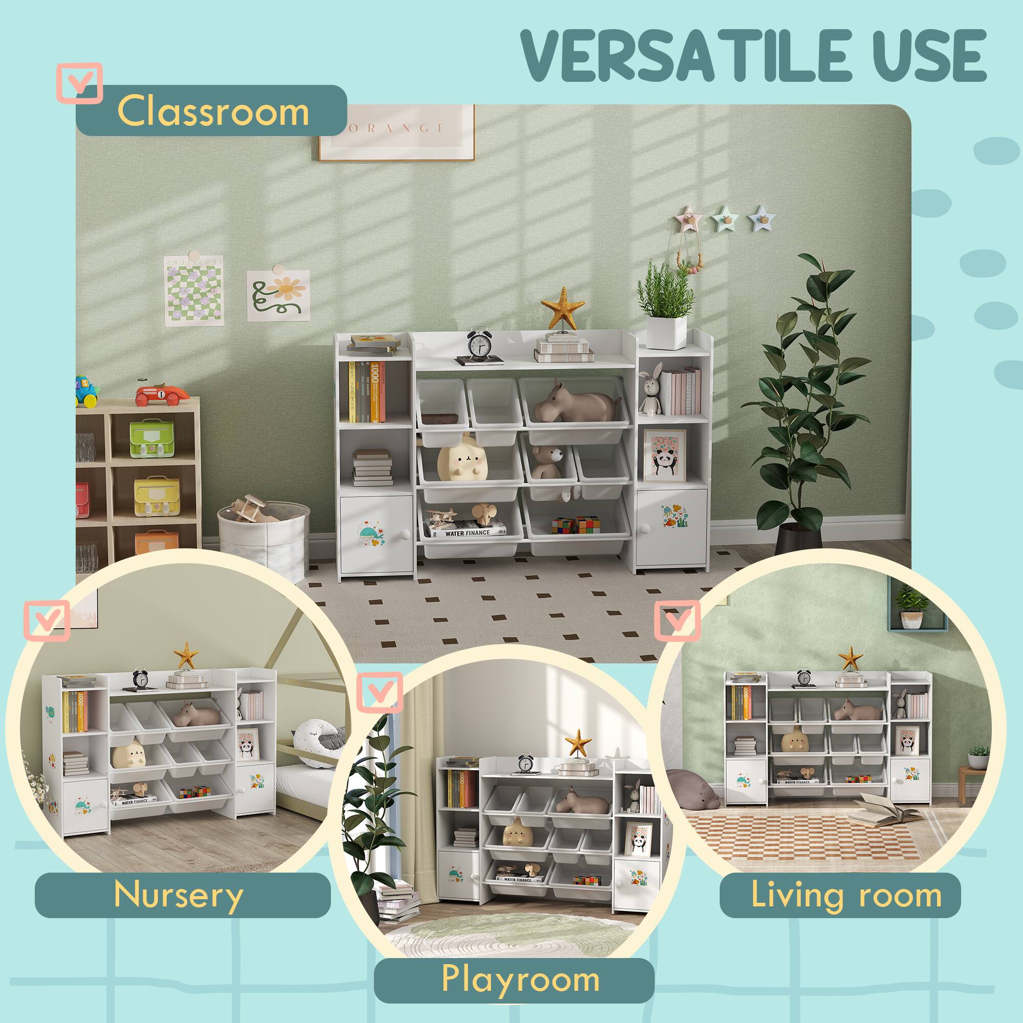 VERSATILE USE

Classroom

Nursery

Playroom

Living room