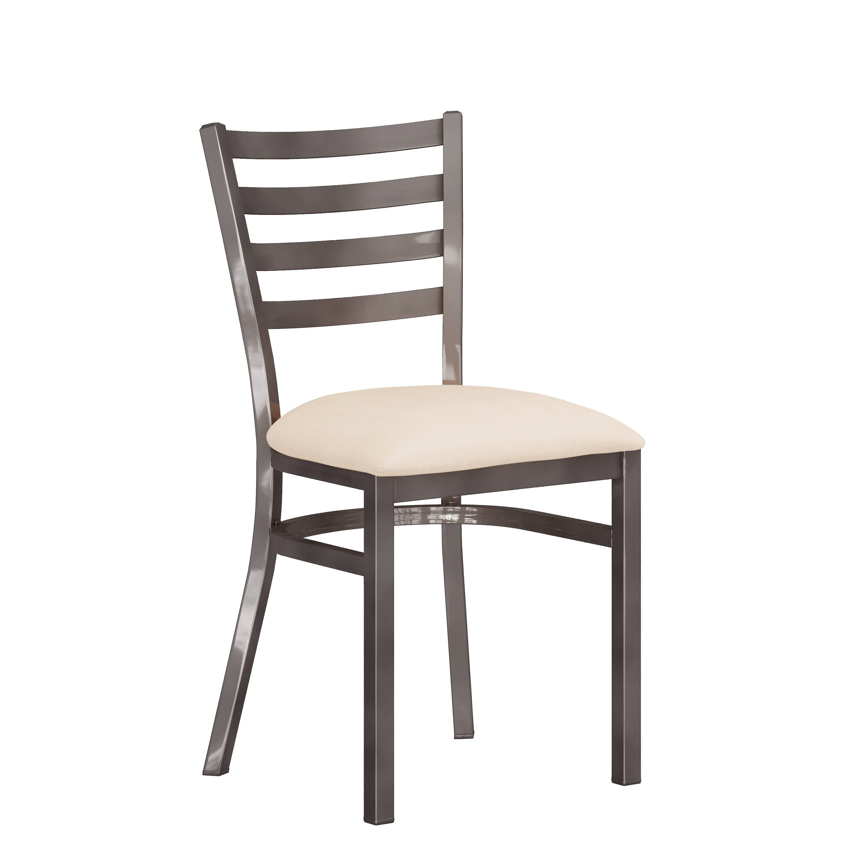 Tan Vinyl Seat/Silver Antique Metal Frame