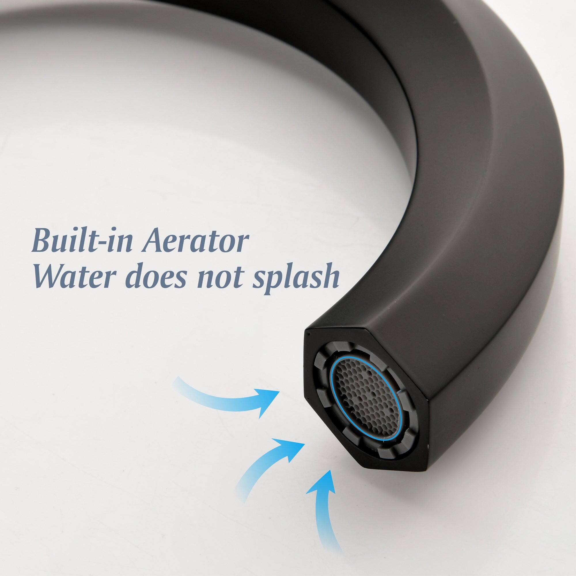 Built-in Aerator  
Water does not splash