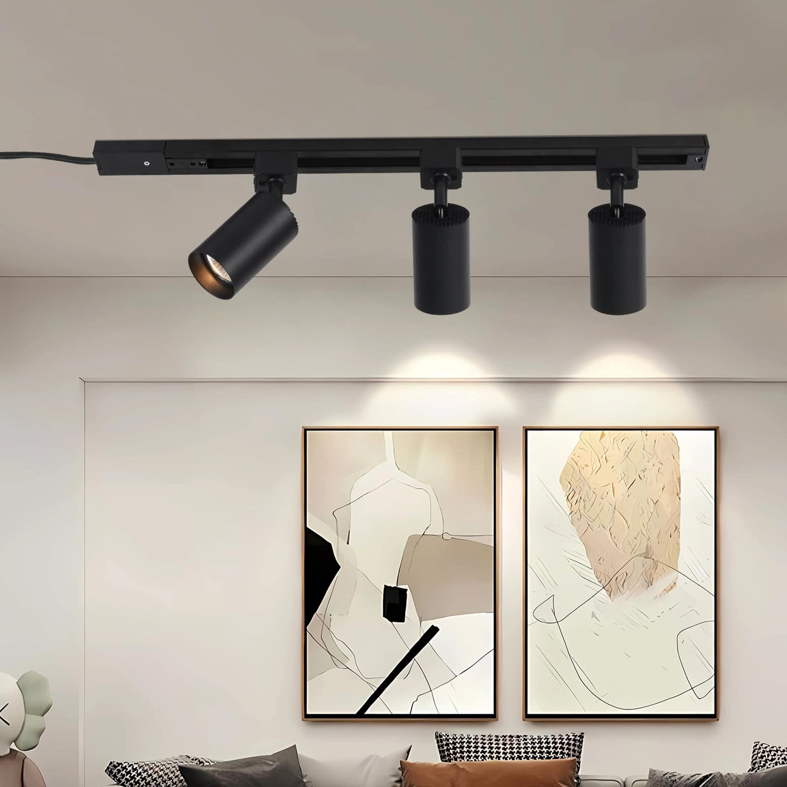 Dazzed Corner 4 Light Plug in Track Lighting with Power Cord, No