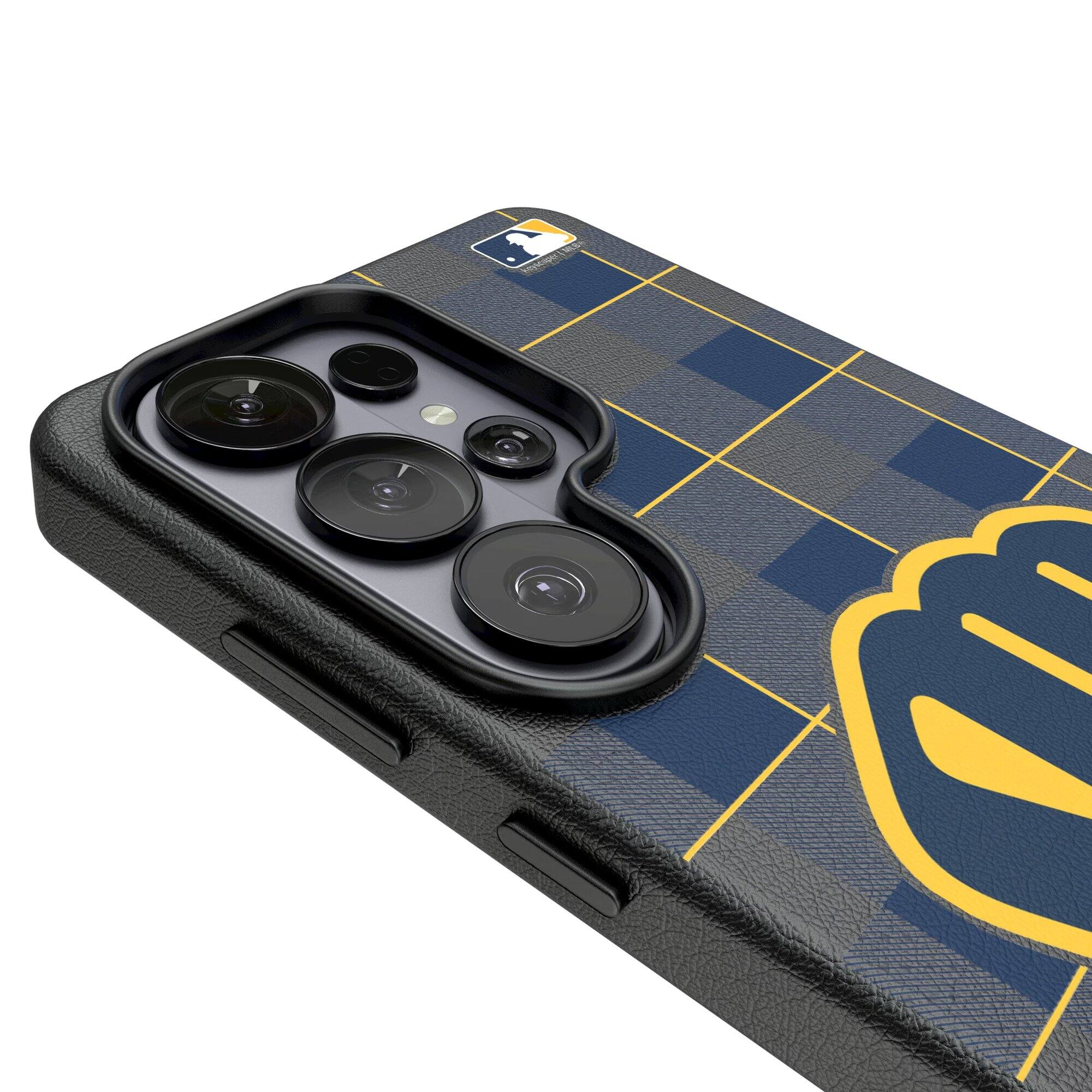 Alt View 2. Keyscaper - Plaid Galaxy Magnetic Bump Case - S25 Plus - Black.