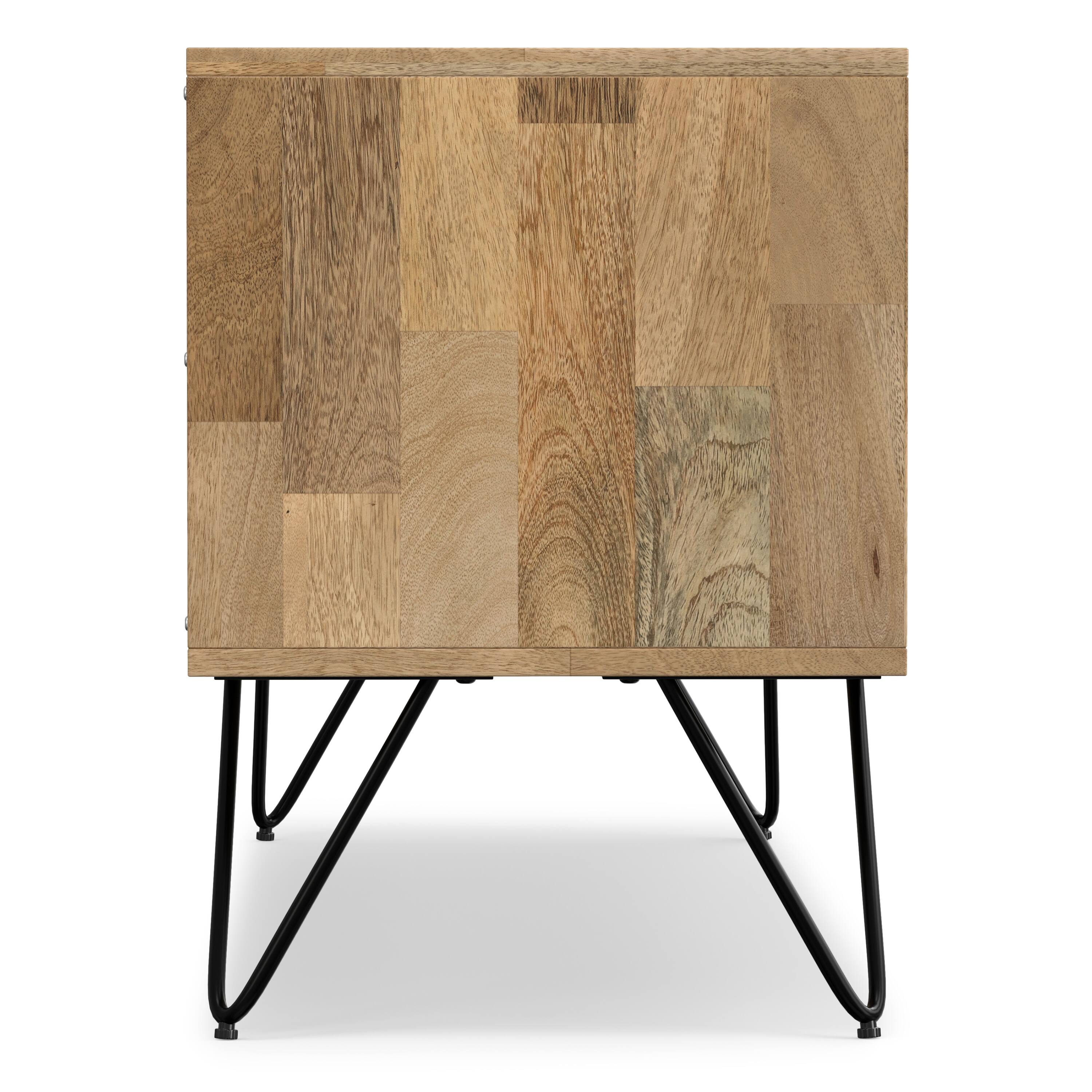 Alt View 2. Simpli Home - Hunter Solid Mango Wood 60 inch Wide Industrial TV Media Stand For TVs up to 65 inches - Natural.