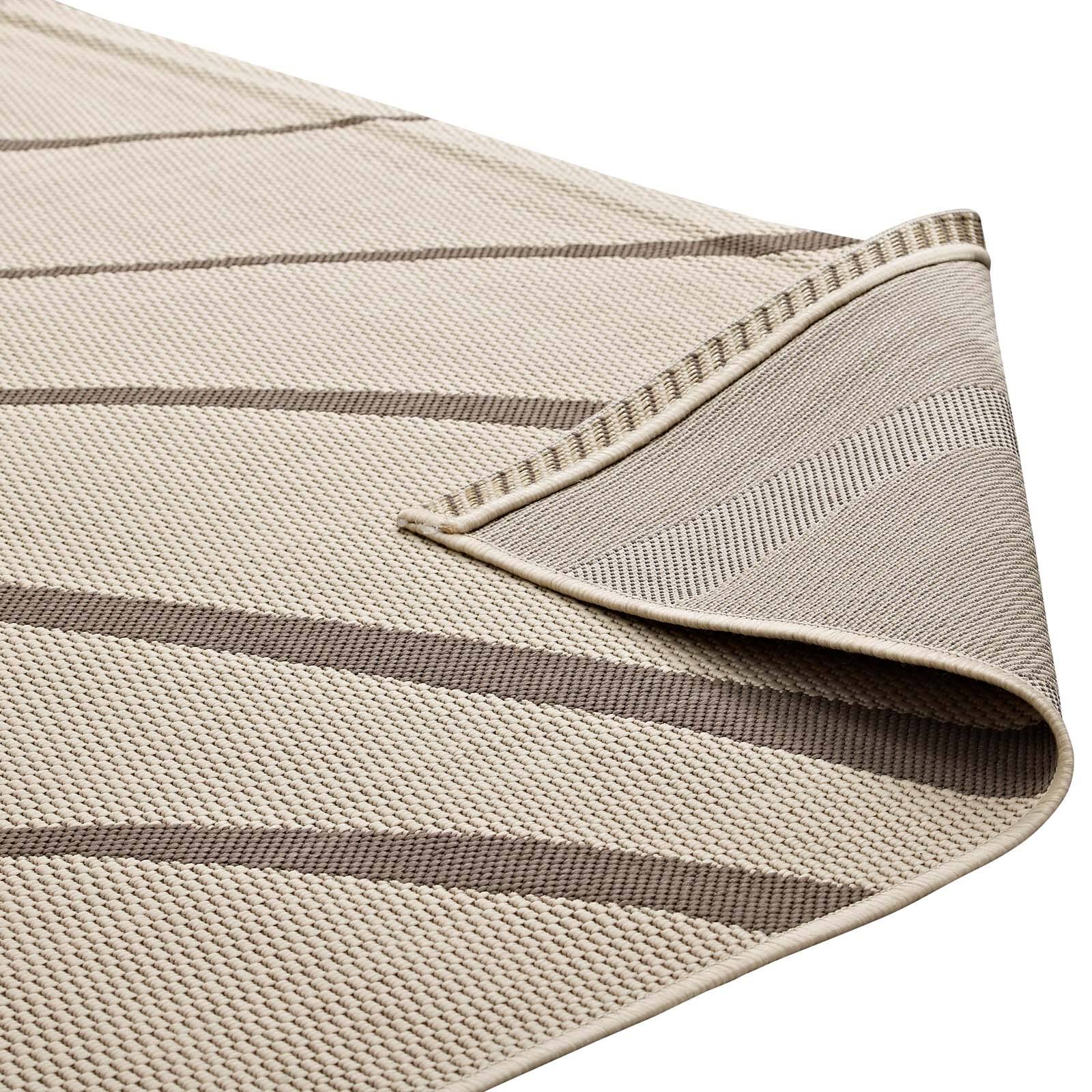 Alt View 4. Modway - Surge Swirl Abstract Indoor and Outdoor Area Rug - Light and Dark Beige.