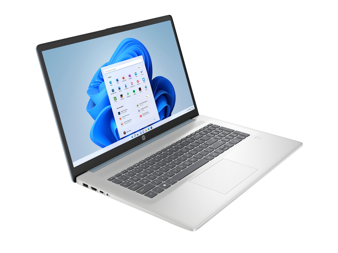 Alt View 1. HP - Refurbished HP 17-cn3142ds 17.3" Touchscreen Laptop, Intel N100, 4GB, 128GB, Windows 11 Home in S-Mode, Moonlight Blue.