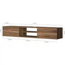 Atelier Mobili - Floating TV Stand 70 Inch, Wall Mounted Entertainment Center - Gray