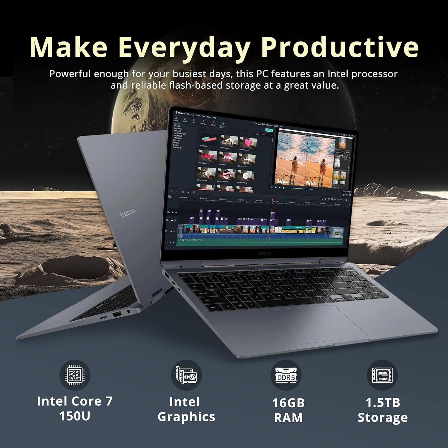 Make Everyday Productive

Powerful enough for your busiest days, this PC features an Intel processor and reliable flash-based storage at a great value.

- Intel Core 7 150U
- Intel Graphics
- 16GB RAM
- 1.5TB Storage