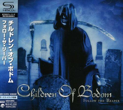 Sure, here is the corrected and grouped text:

---

**Children of Bodom**  
**Follow the Reaper**

**HMCD**  
**UICN-2003**

**Children of Bodom**  
**Follow the Reaper**

**Pav 2,200**  
**2,095**

**フォロ!サリリ・オブ・ボドム**  
**Follow the Reaper**

**UICN-2003**

**税込¥2,000**

---

This text is organized based on the image provided.