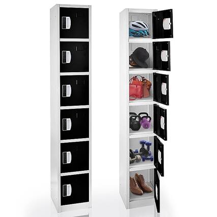 Front. AdirOffice - Storage Locker 629-Series 72" H 6-Tier Steel Digital Lock 6-Shelf Locker - Black.