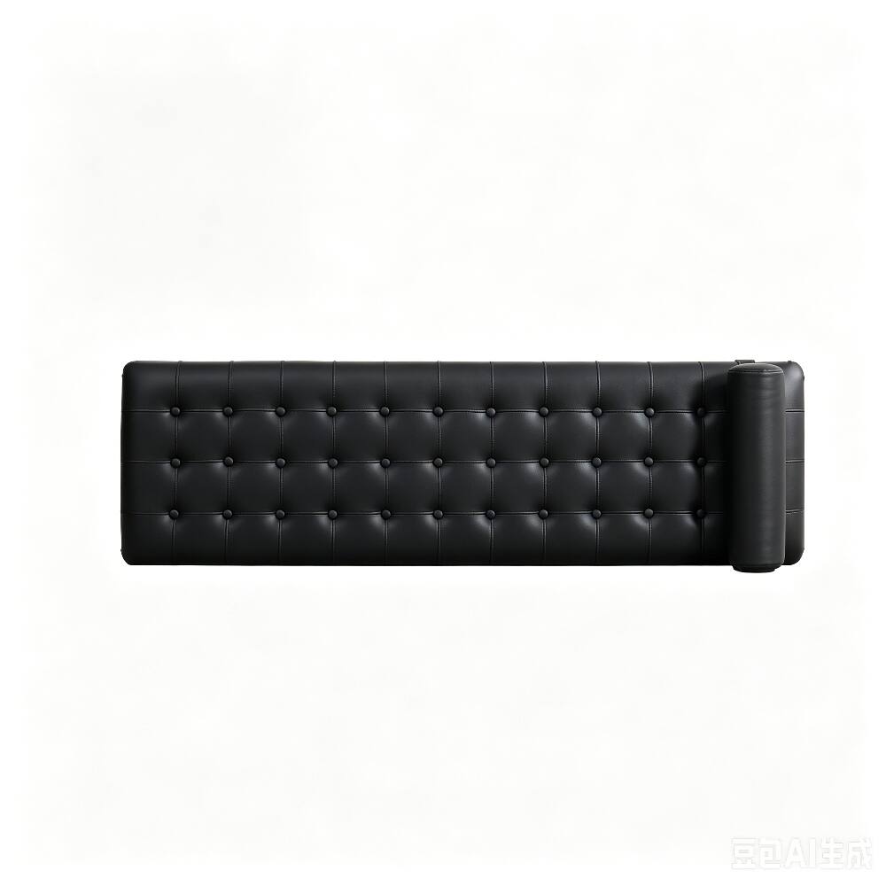 Alt View 2. Ropilly - Ropilly 66 Inch Black Faux Leather End of Bed Bench, Button Tufted Upholstered Entryway Shoe Bench with Wood Legs - Black.