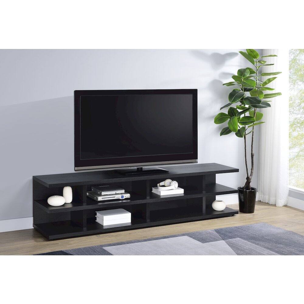 Alt View 1. Coaster Co. of America - Cartmill 78-inch 2-tier TV Stand Media Console Black - Green.