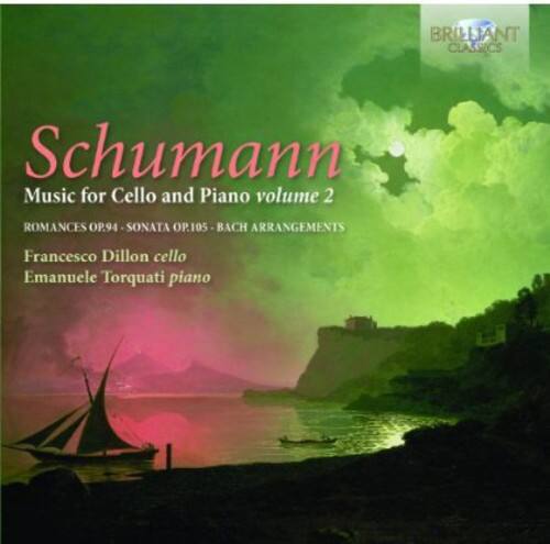 BRILLIANT CLASSICS  
Schumann  
Music for Cello and Piano volume 2  
ROMANCES OP.94 - SONATA OP.105 - BACH ARRANGEMENTS  
Francesco Dillon cello  
Emanuele Torquati piano