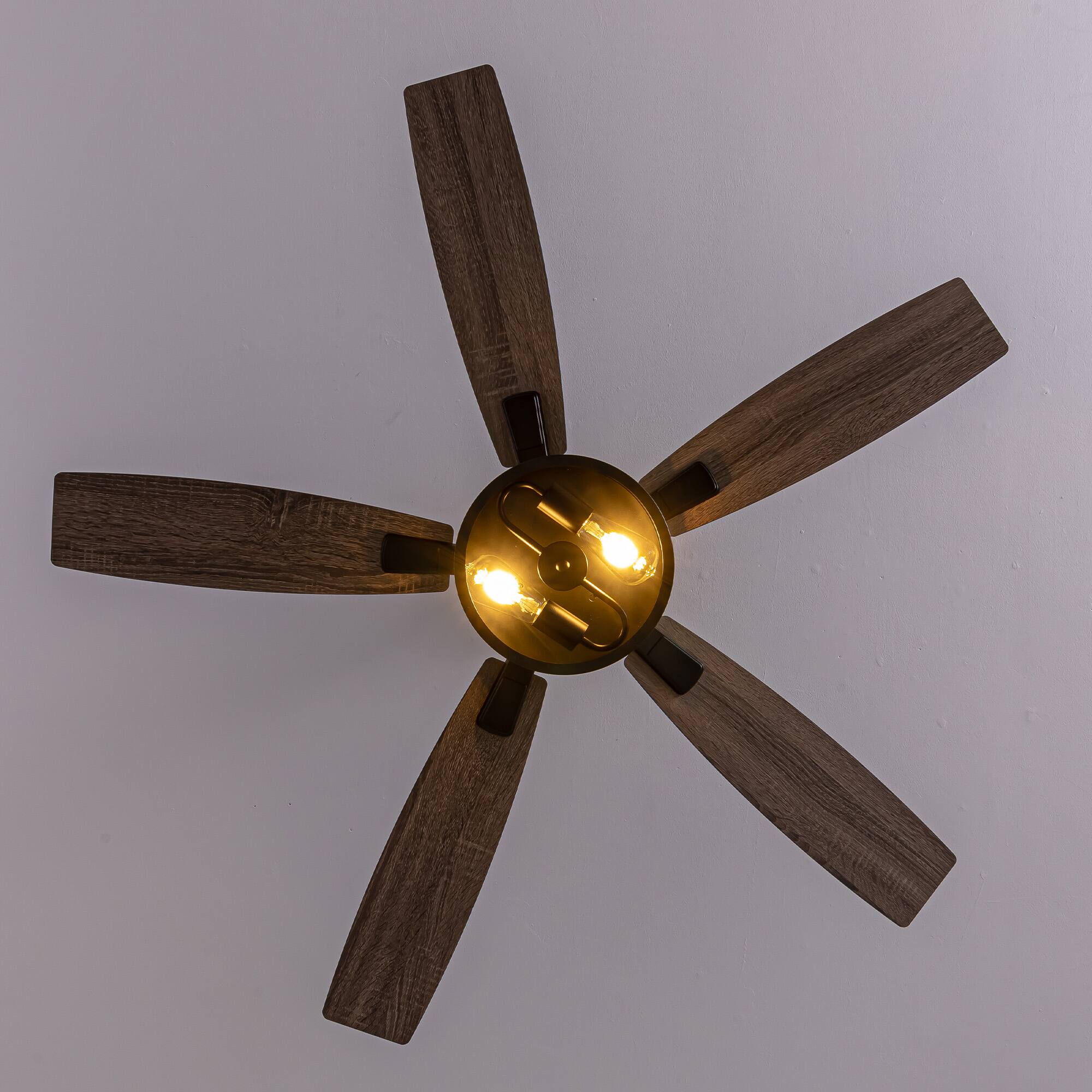 Left. Siljoy - 46" Ceiling Fans with Lights and Remote Control - Black.