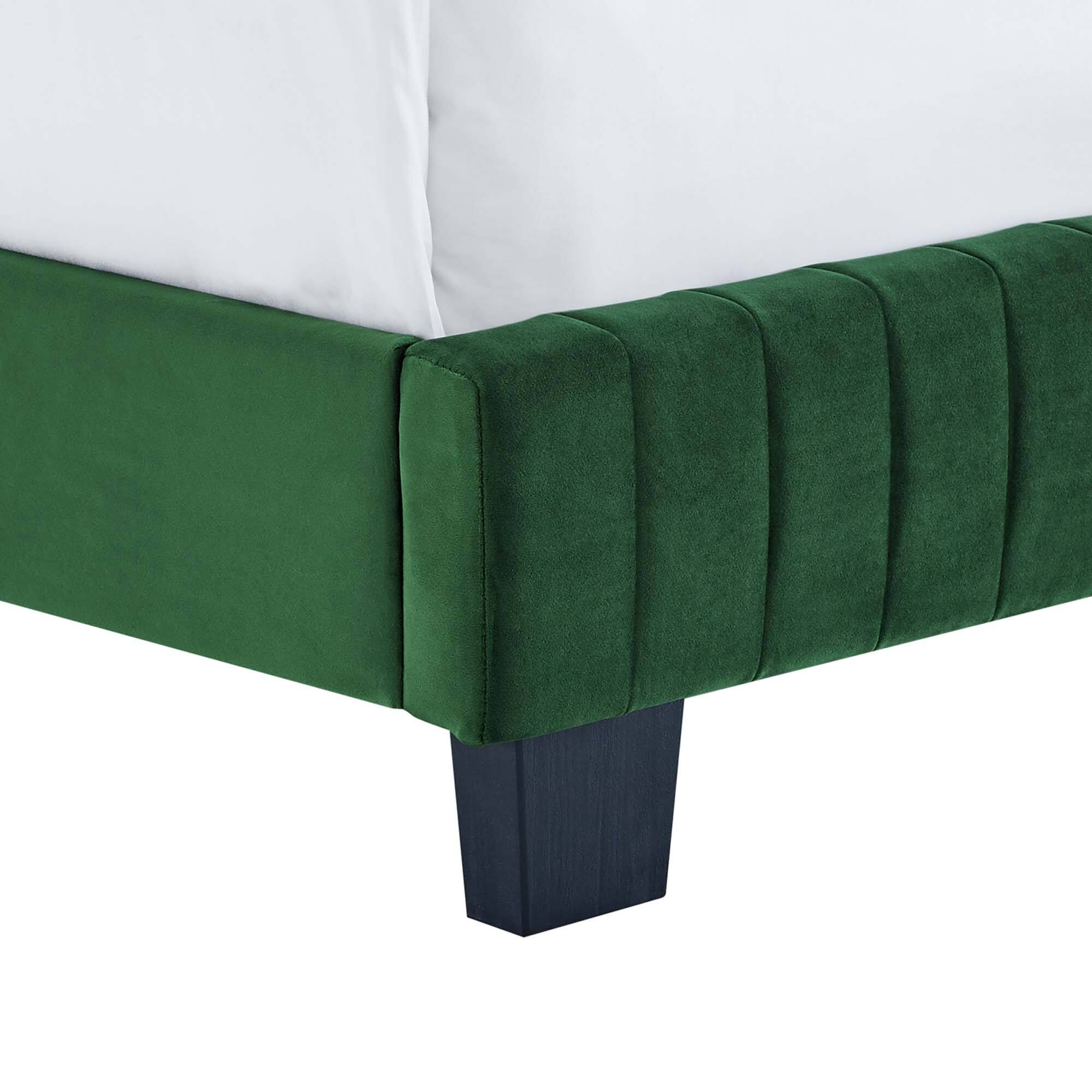Alt View 4. Modway - Celine Channel Tufted Performance Velvet Full Bed - Green.