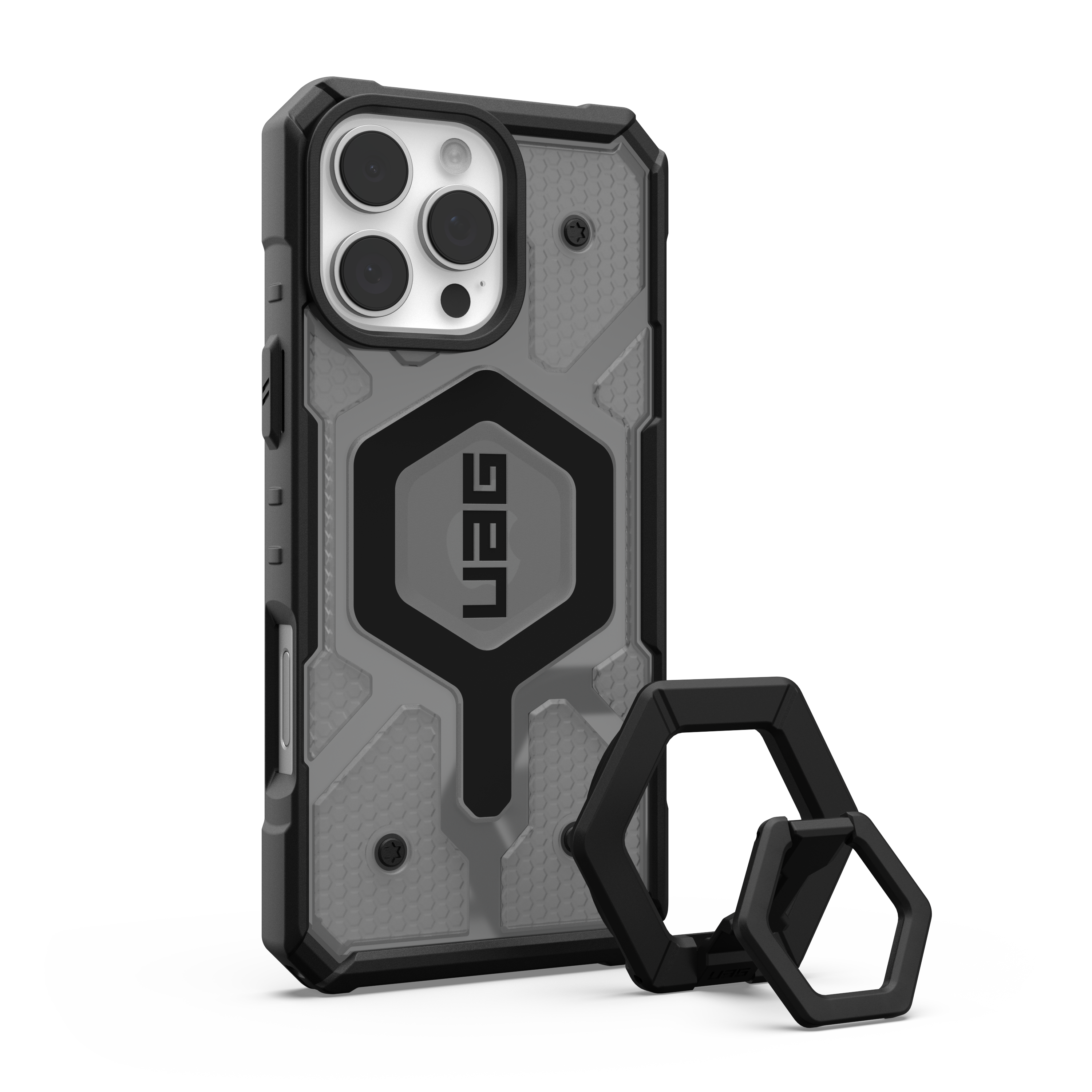 UAG - Bundle: Pathfinder Series MagSafe Case and Ring Stand for iPhone 16 Pro Max - Ash/Black - Front_Zoom