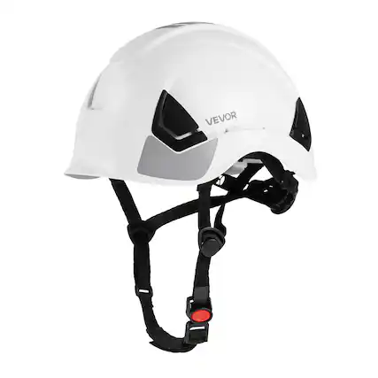 Front. VEVOR - Construction Safety Helmet, ANSI/ISEA Z89.1 Approved ABS Safety Hard Hat with 6-Point Ratchet Suspension - White.