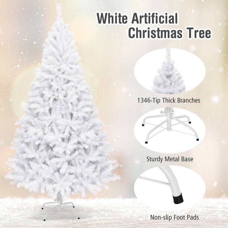 White Artificial Christmas Tree

1346-Tip Thick Branches

Sturdy Metal Base

Non-slip Foot Pads