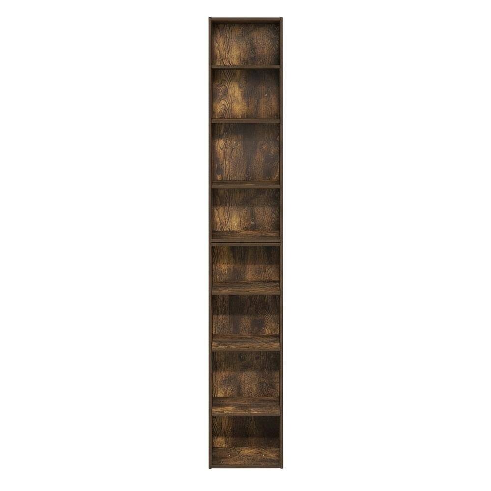 Back. FurniFact - Wooden Bookcase in Classic Finish for Home & Office Storage - Amber Pine.