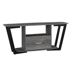 FurniFact - Graystone TV Stand for 65-Inch Screens with Shelves and Storage - Black