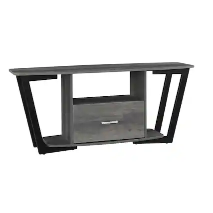 Front. FurniFact - Black Graystone TV Stand for 65-Inch Screens with Shelves and Storage - Black.