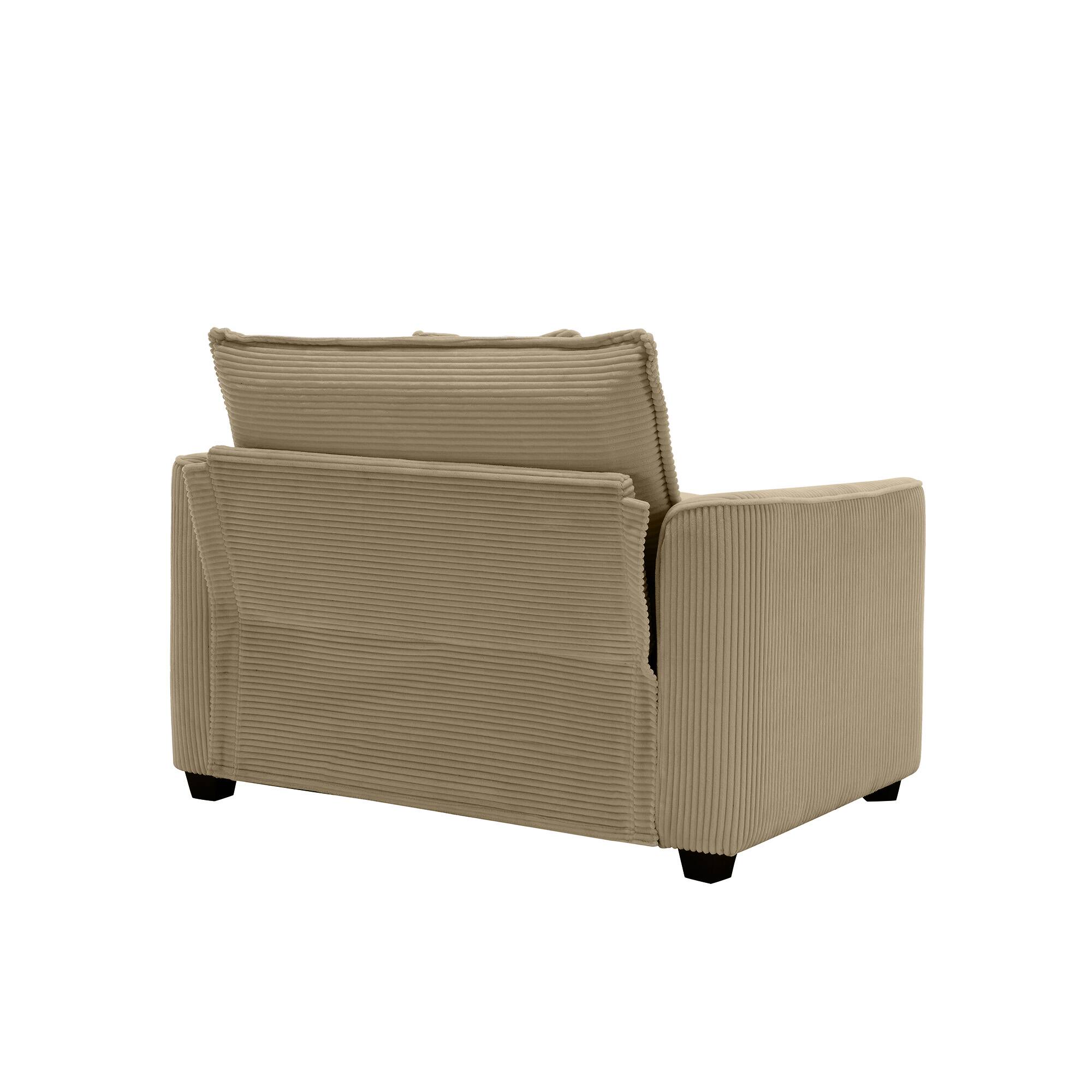 Alt View 4. LOVMOR - Deep Seat Easy Assembly Memory Foam Single Seat Corduroy Accent Chair For Living Room Bedroom Club Soft Lounge - Tan.
