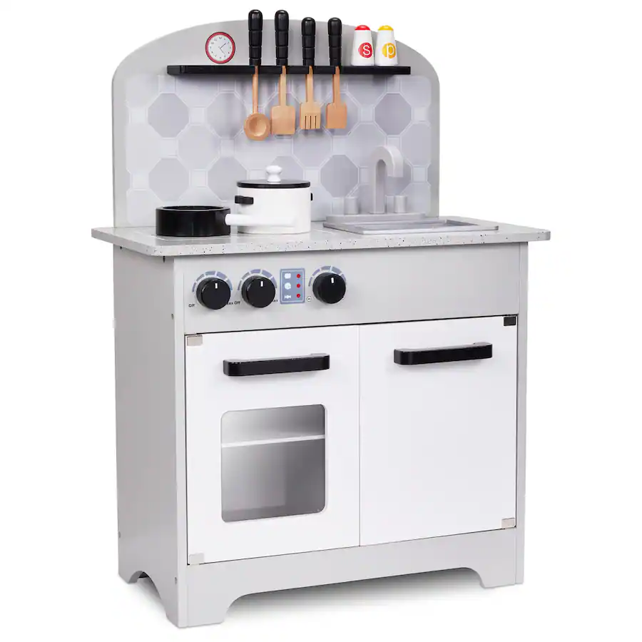 Lil' Jumbl Kids Kitchen Playset, Pretend Play Kitchen with Pot & Pan ...