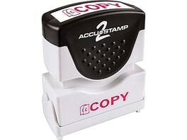Accu-Stamp - 2 Copy Rectangle, Red Ink, 1 5/8" x 1/2" (COS035594) - Black