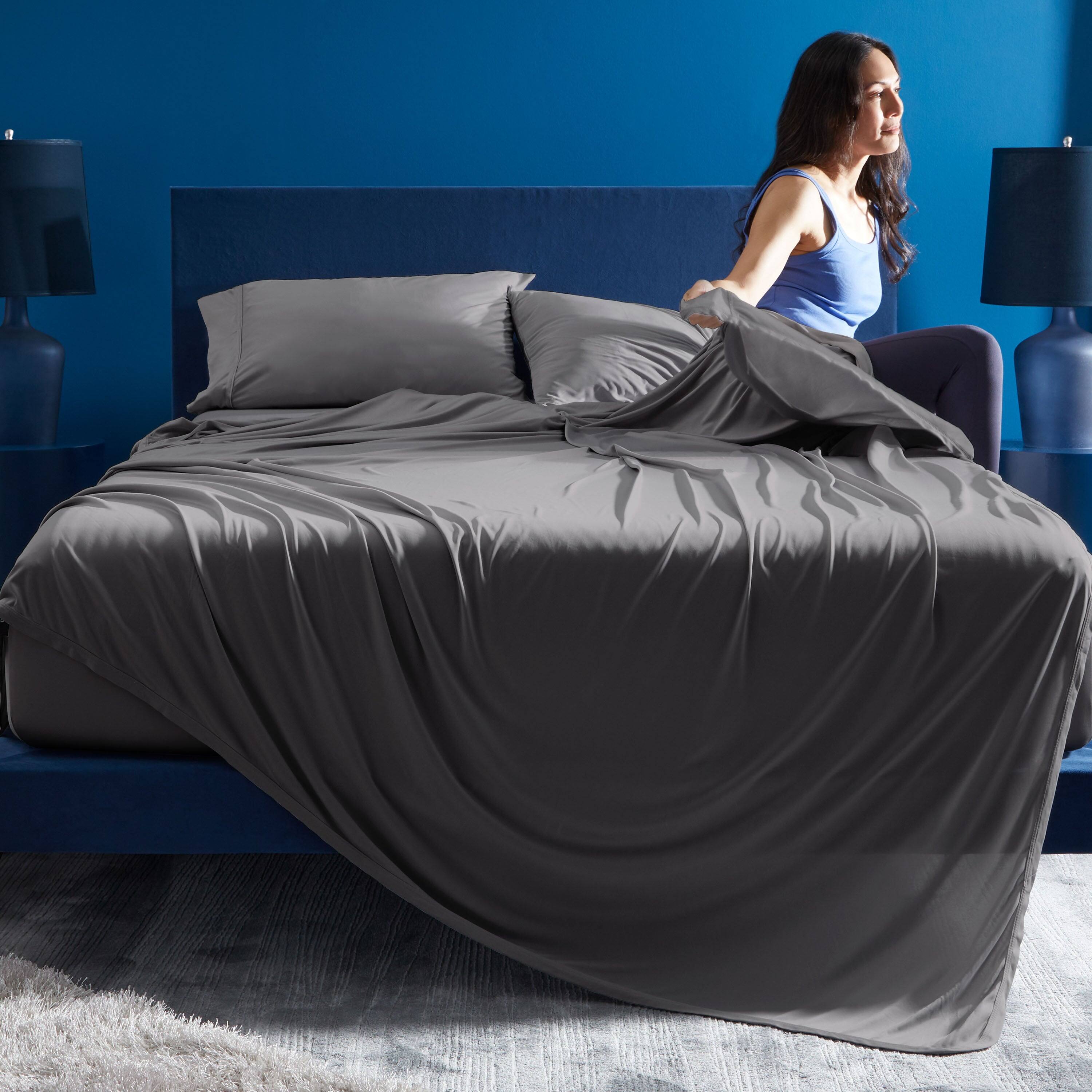 Left. Bedgear - Dri-Tec Performance® Sheet Set - Forest Green, King/California king, Standard Pocket - forest-green.