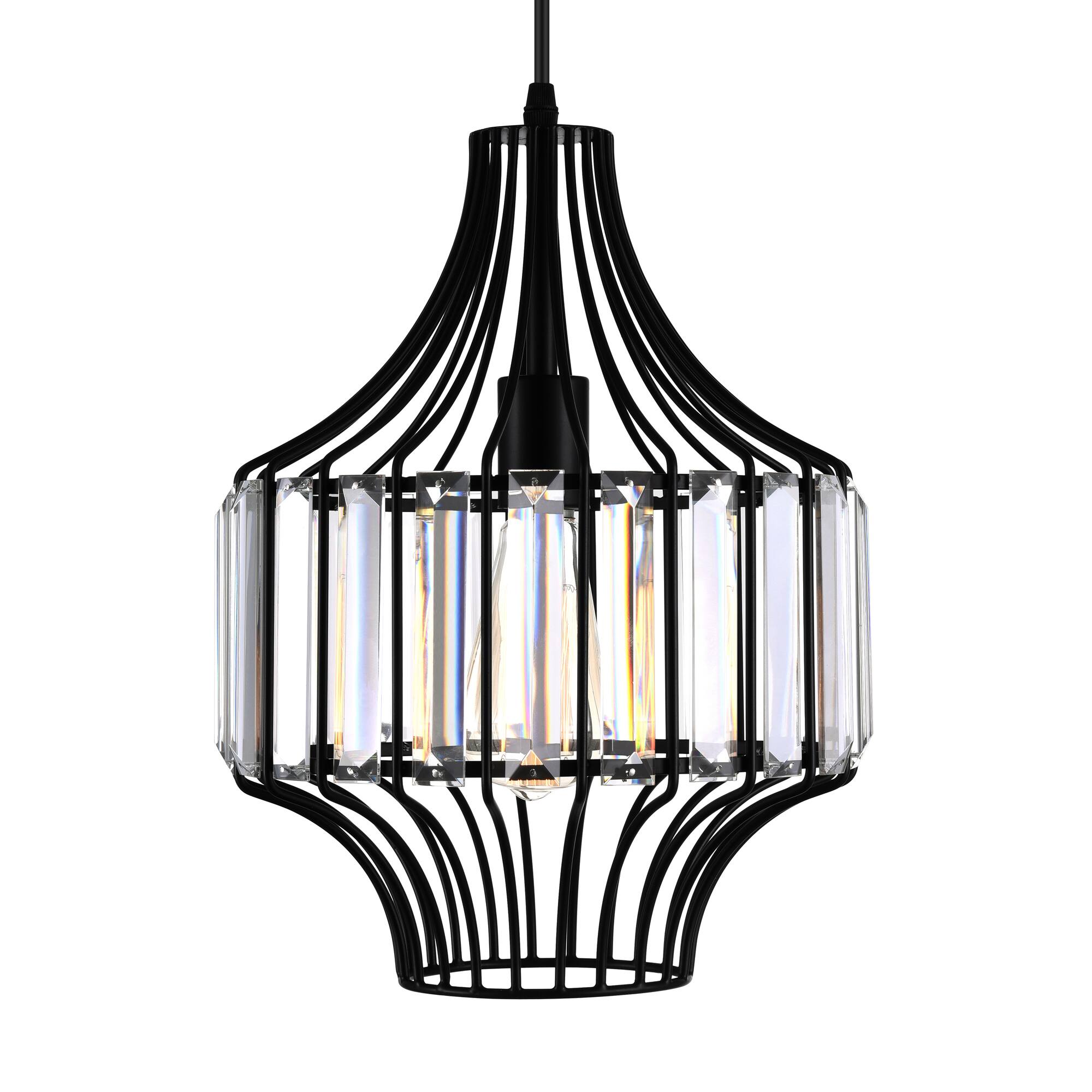 Angle. CWI Lighting - Alethia 1 Light Down Pendant With Black Finish - Black.