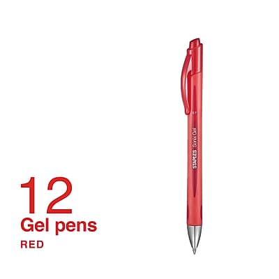 12 Gel pens  
RED  

SoriCei  
STAPLES