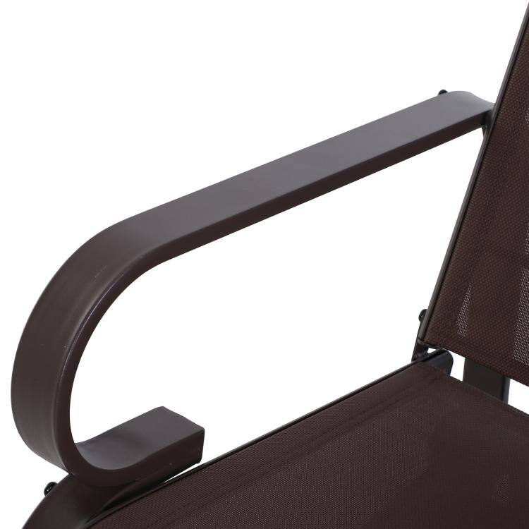 Alt View 8. PULUZ - Gliding Lounger Chair, Single Rocker with Lightweight Metal & Mesh Construction - Brown.